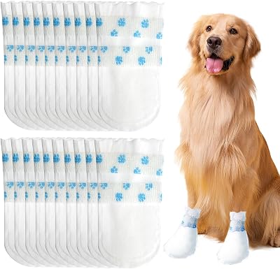 GBULTR 20 Pcs Disposable Dog Boots for Injured Paws Waterproof Bandage Cover