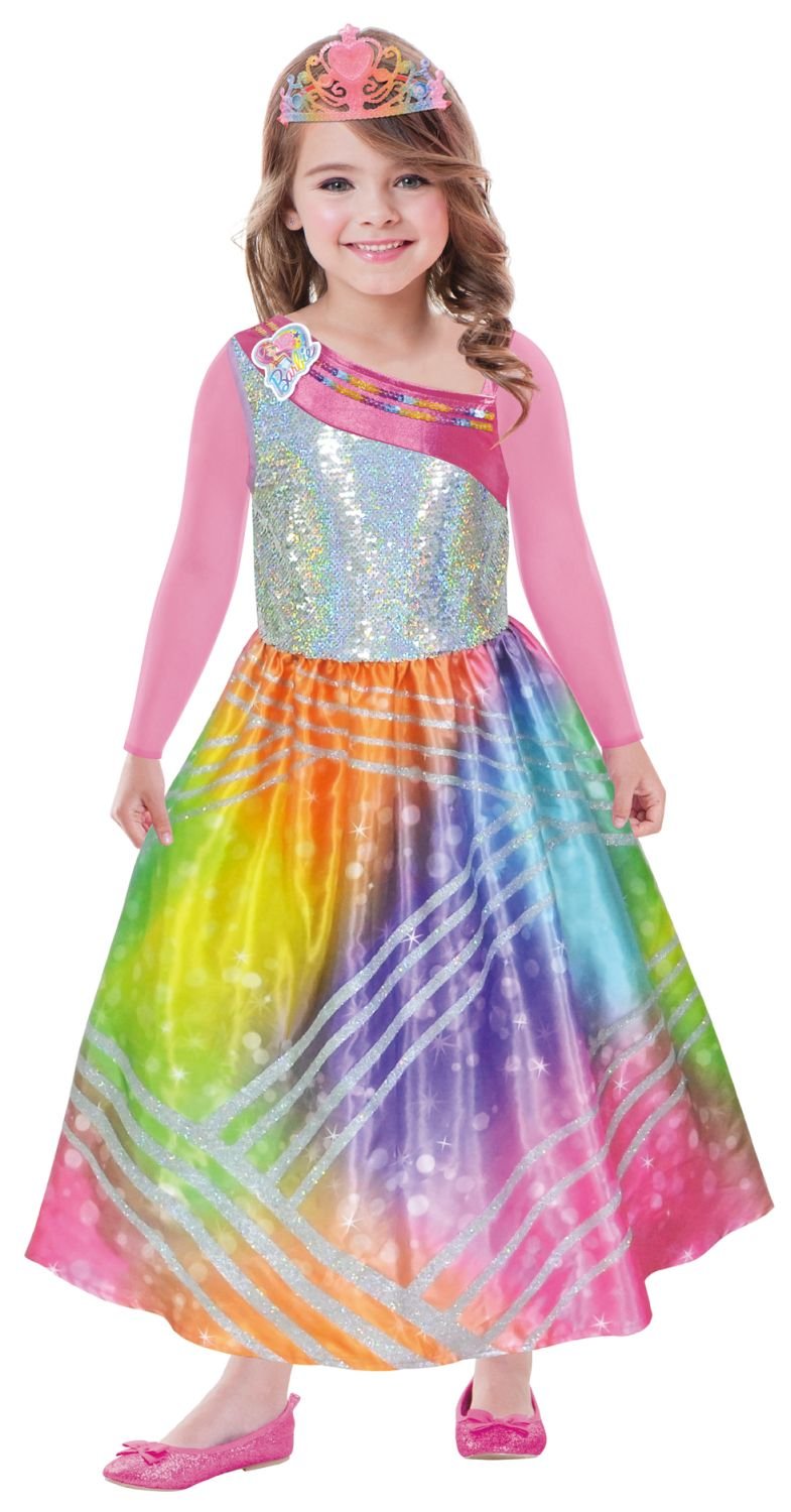 amscan (PKT) (9902374) Child Girls Rainbow Barbie Costume (3-5yr)