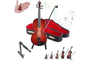 SIQIYU Tiny Violin with Sound, Mini Violin That Plays Sad Music, World Smallest Miniature Violin for Your Sob Story, Tiny Violin with Bow and Violin Case (10 cm)
