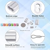 Glarks 200Pcs 1/16 Inch Aluminum Crimping Loop Sleeve Double Barrel Ferrule view 4