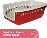 Kerbl Pet Transport Box Expedion 45x30x30 cm with Plastic Door Creme Bordeaux view 3
