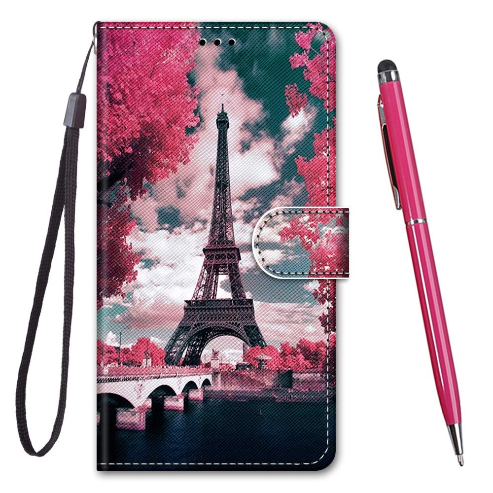 TOUCASA Compatible with Google Pixel 6A Case, Google Pixel 6A Phone Case Flip Wallet Leather Magnetic Folio Closure Cover Kickstand Card Slots Folio Protection Google Pixel 6A (Eiffel Tower) — image 1