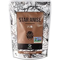 Soeos Star Anise Seeds (Anis Estrella), Whole Chinese Star Anise Pods, Dried Anise Star Spice, 4 oz.