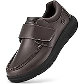 FitVille Wide Diabetic Walking Shoes for Men Leather Oxford Comfortable Dress Business Casual Shoes Sneakers for All-Day Comfort