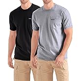 Wrangler Big and Tall T-Shirts for Men - 2 Pack Cotton Tee with Chest Pocket