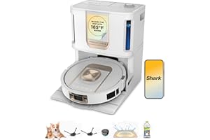 Shark Robot Vacuum & Mop Combo, PowerDetect ThermaCharged NeverTouch Pro, Self-Emptying, Self-Refill with Heated Mop Cleaning, 60-Day Capacity, 30-Day Tank, 6 PowerDetect Technologies, White, AV2900XE