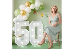 JoyMuse 2.3FT 50 Marquee Numbers, 50 Light up Numbers 50th Birthday Decorations for Birthday Party Anniversary Backdrop