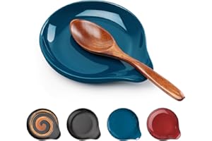 VanlonPro Ceramic Spoon Rest, 5 Inch Spoon Holder for Stove Top, Kitchen Counter, Utensils, Ladle, Coffee Spoons, Cooking spoons, Spatula, Tongs, Heat-Resistant, Housewarming Gifts, Navy Blue