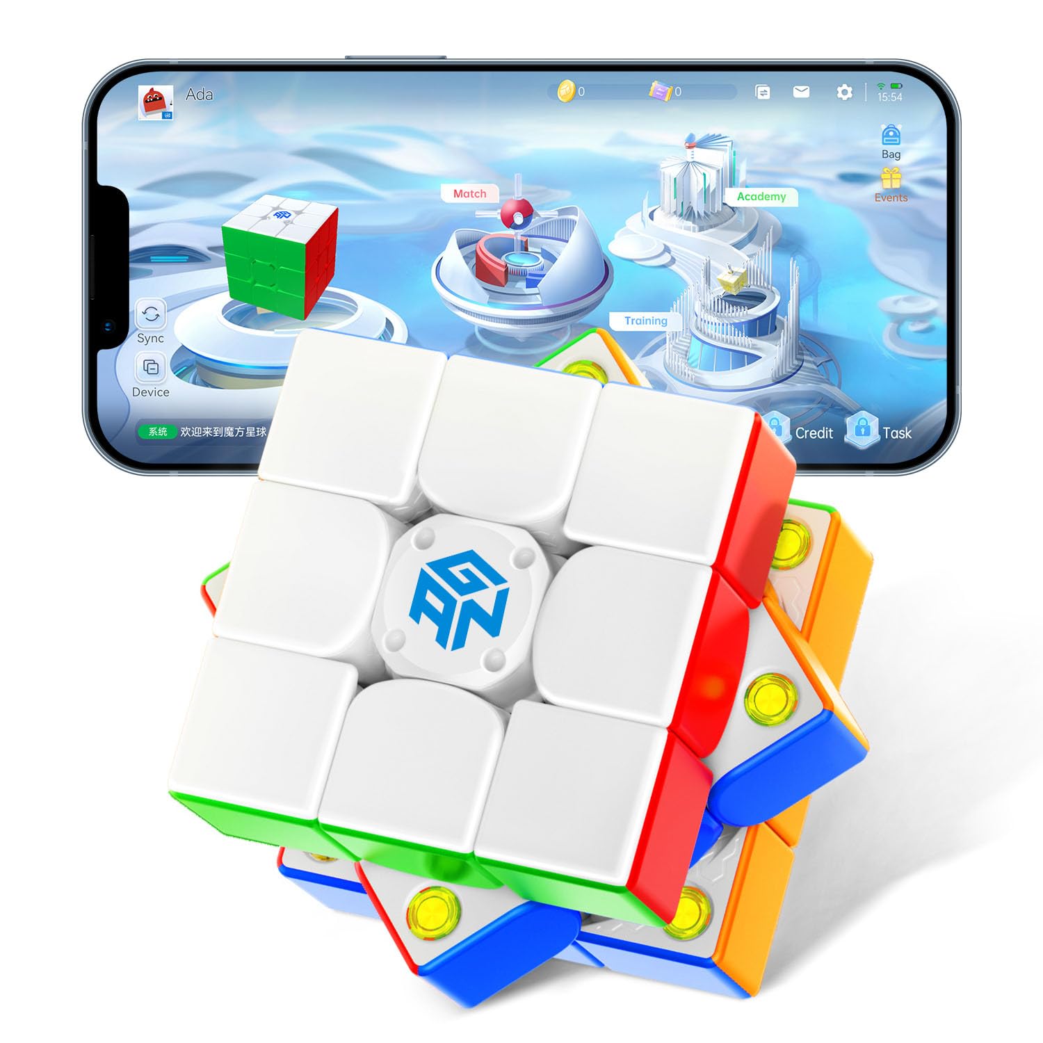 Photo 1 of *Untested*
GAN 356 i Carry S Smart Cube Magnetic, 3x3 Speed Cube Intelligent Tracking & Replaceable Batteries with CubeStation App, Compatible with iOS 9.0+, Android 4.4+ Devices for Kids Beginner