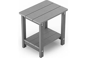 MXIMU Outside Adirondack Square Side Table, Weather Resistant Patio Table, Outdoor End Tables for Backyard, Pool, Indoor Companion, Front Porch