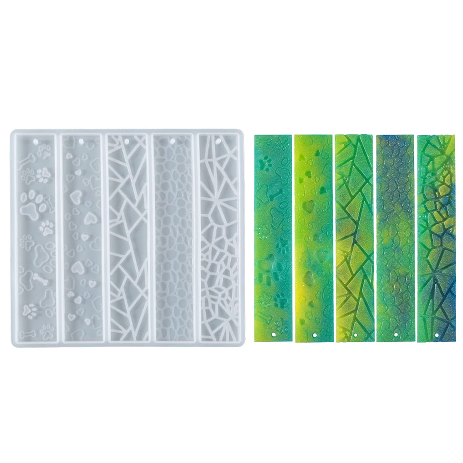 Bookmark Resin Mold, Rectangle Bookmark Silicone Mould Silicone Bookmark Epoxy Resin Molds for DIY Craft Bookmark Jewelry Making (A)