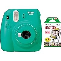 Fujifilm Instax Mini 9 Instant Camera with Mini Film Twin Pack (Arcadia Green)