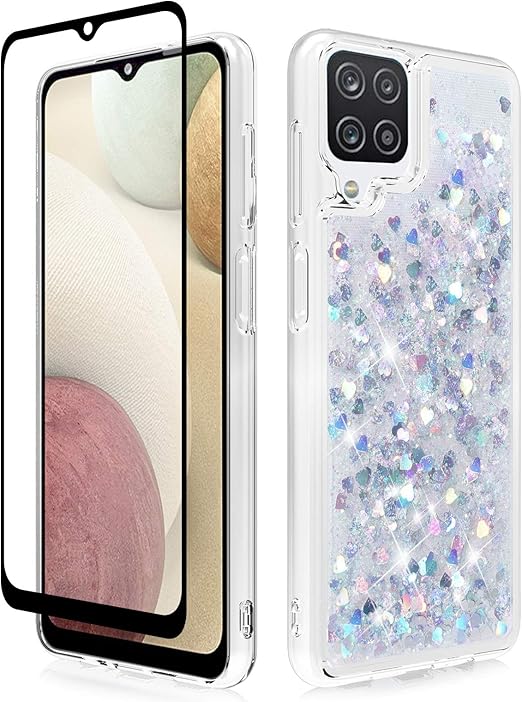 Dzxouui for Galaxy A12 5G Case with Galss Screen Protector