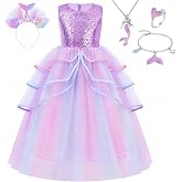 Unicorn Mermaid Princess Dress Up Clothes for Little Girls &ndash; Costume, Jewelry and Headband