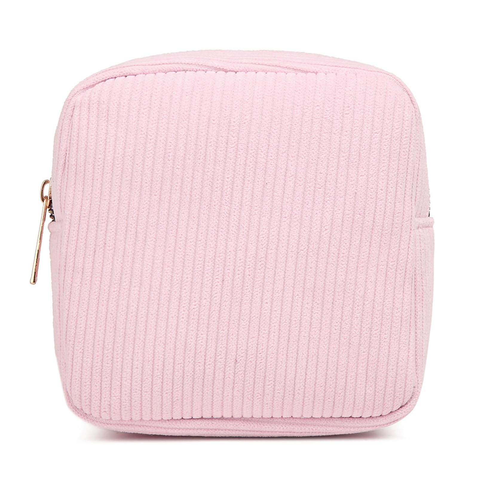 One Piece Portable Corduroy Makeup Pouch Travel Pocket Cosmetic Bag Lightweight Organized Simple Corduroy Toiletry Bag for Travel Toiletry Bags