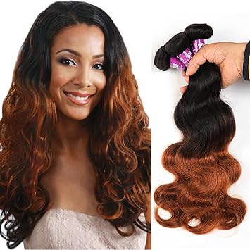 Soft Feel Hair Brazilian Ombre Virgin Hair Body Wave Weft Mixed