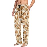 SUABO Pajama Pants for Men, Black and White Cow Print Men's Separate Bottoms, Lounge Pants, Relaxed Sleep Pant