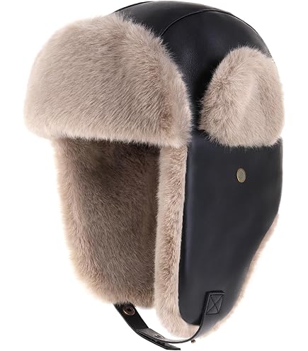 Amazon.com: Mens Fox Hair Hat Winter Genuine Sheepskin Shell Hat