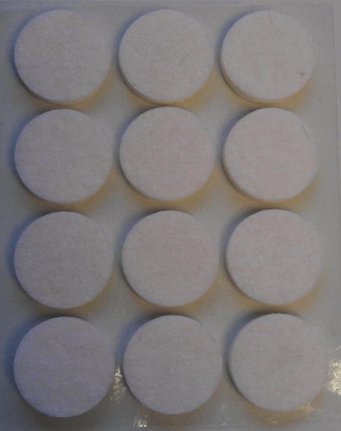 Felt Pads SelfAdhesive White Round 22mm (Pack of 12) (Product Code U