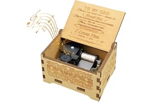 Sooharic Gifts for Dad from Daughter, Music Box for Dad, Gifts from Daughter, Unique Gift for Dad, Vintage Engraving Wooden Hand Crank Music Box…