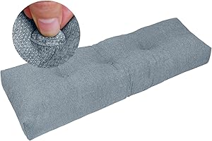 mudilun Indoor Bench Cushion for Patio Furniture Non-Slip Durable Bench Pads Tufted 36x14“ High Weather Resistance Window seat Cushions Grey