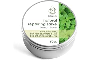 Teliaoils Lemon Balm Salve, Fast Acting/Natural Salve. Cold Sores - Skin Rashes - Irritated Skin - Itchy Skin. (1.7 Oz / 50 Ml)
