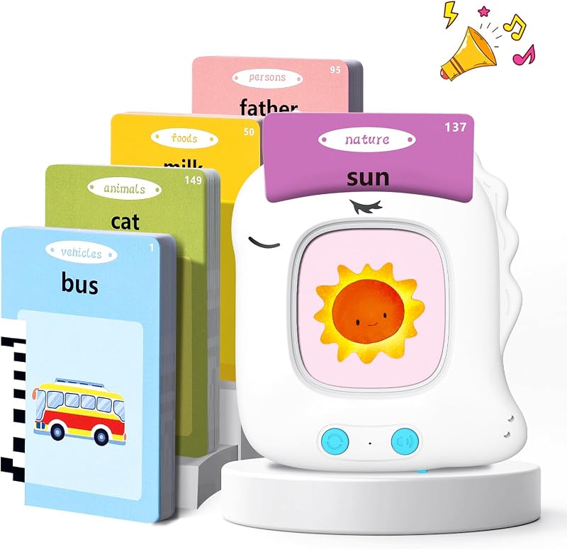 VISATOR Talking Flash Cards Toy 112 Cards 224 Words 2-6 Years