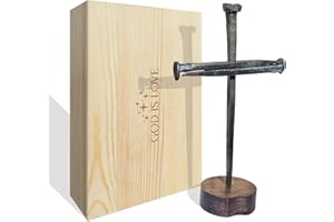 ANNROSE Passion of Jesus Christ Crucifixion Nail Metal Cross,Jesus Christ Tabletop Cross,Ordination Gifts,Religious Gifts for