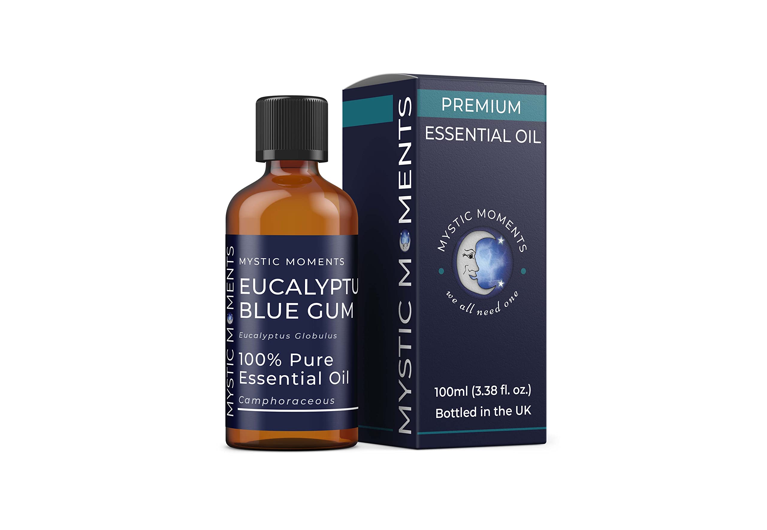 Mystic Moments | Eucalyptus Blue Gum Essential Oil 100ml | Eucalyptus Globulus | Fresh, Clean & Camphoraceous Aroma for Diffusers & Craft Blends