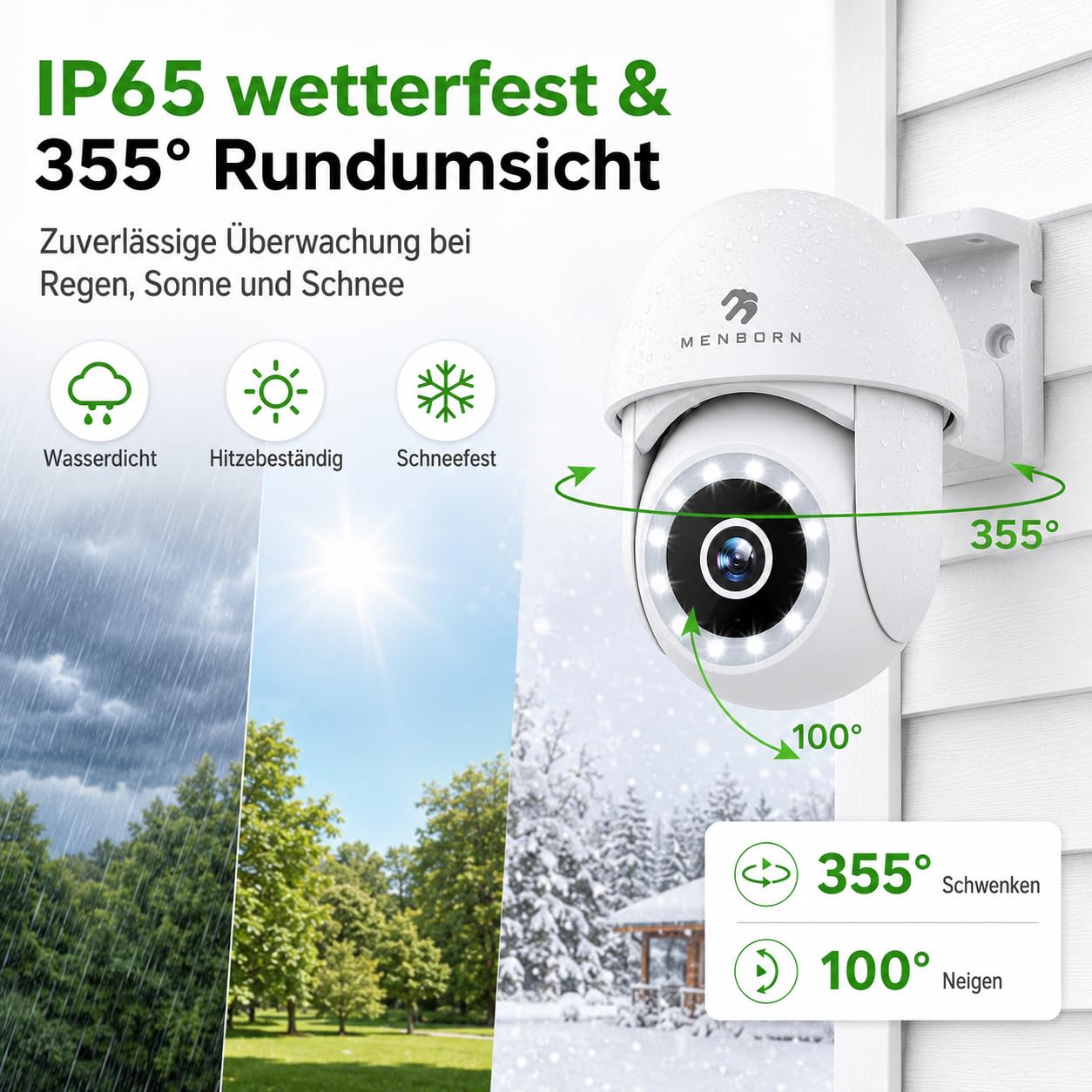 Überwachungskamera Aussen WiFi 6, WLAN Kamera Outdoor 2,5K mit 2,4/5GHz 7
