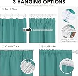 Deconovo Thermal Insulated Blackout Curtains Turquoise 66x84 Two Panels view 4