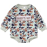 fimaska Newborn Baby Boy Girl Camouflage Embroidery Romper Infant Long Sleeve Bodysuit Coming Home Outfit