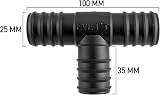 Pisces Barbed 'T' Hose Connector 25mm x 25mm x 25mm 3 Way Adapter view 2