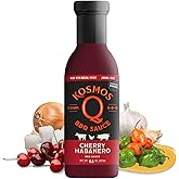 Kosmos Q Cherry Habanero BBQ Sauce, Sweet & Spicy Barbecue Sauce with Tart Cherries & Habanero Heat for Ribs, Pork, Chicken, & Brisket, BBQ Glaze with Real Sugar & Cherry Juice, Gluten Free, 15.5 Oz