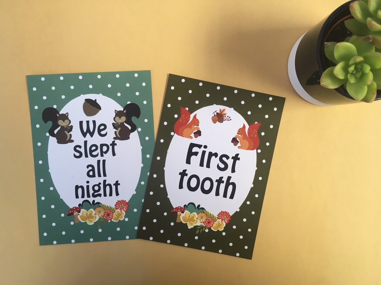 Twin Baby Journey Cards - Forest Animals DD034