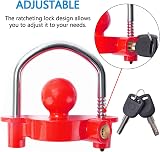 Tevlaphee Trailer Lock Coupler 11-Position Adjustable 1-7/8 2 2-5/16 Red view 4