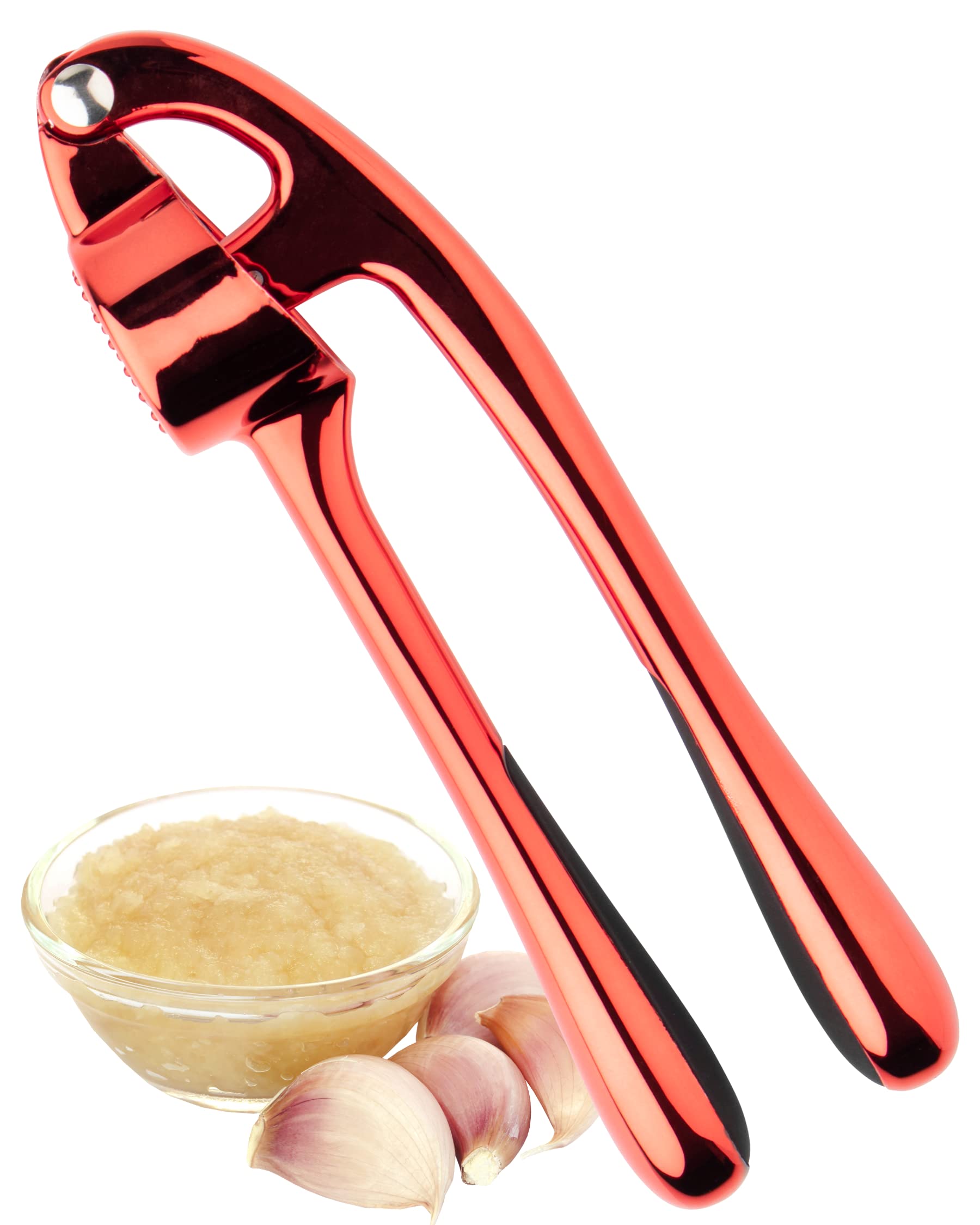 Easy to Use Garlic Press - Removes The Need to Peel, Great Go-to Kitchen Gadget for Crushing Garlic Cloves. Dishwasher Safe, Garlic Crusher Also Works with Ginger. Must Have Tool for Any Kitchen.