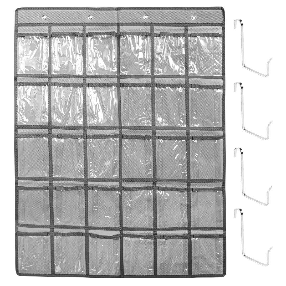 Photo 1 of ***SIMILAR PRODUCT*** 30 Pockets Multi-Purpose Hanging Organizer with 4 Pcs Metal Connectors Ideal for Teacher Cell Phones Holder Wall Door Mount Calculator Organizer (Grey)