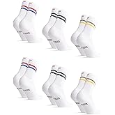 DANISH ENDURANCE Athletic Tennis Socks for Women & Men, Performance Socks, Crew Length, Breathable, 3 or 6-Packs