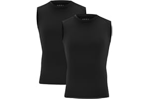 Moozava Youth Sleeveless Compression Shirt Boys Athletic Tank Tops Kids Basketball Football Undershirt