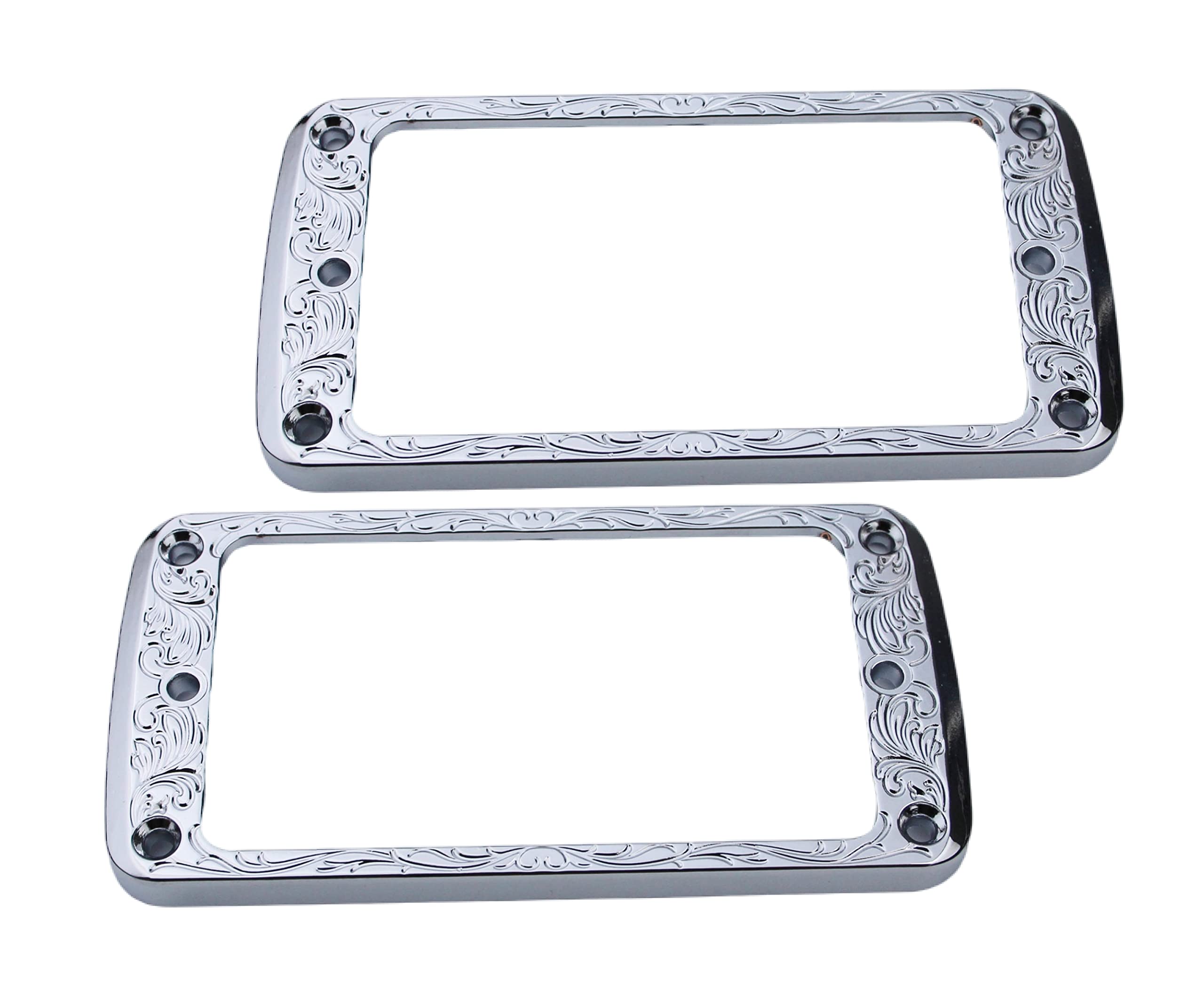 Guyker Metal Flat Humbucker Cover, Pickup Mounting Ring Set - Bridge Neck Pickups Frame Replacement Part for Electric Guitar or Precision Bass(2PCS, PR006 Chrome)