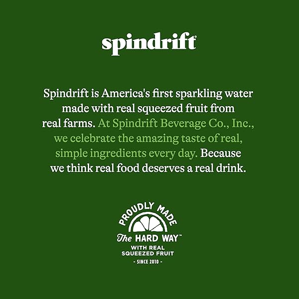 SPINDRIFT SPARKLING WATER, LEMON FLAVORED, MADE WITH REAL SQUEEZED FRUIT, 12 FL OZ CANS, PACK OF 24 (ONLY 3 CALORIES PER CAN)