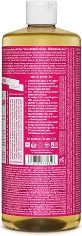 Dr Bronner's Organic Rose Castile Liquid Soap 946ml view 2