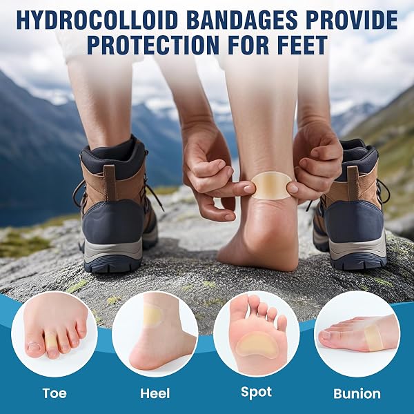 GEL BLISTER BANDAGES HYDROCOLLOID BANDAGES FOR SPORTS,RUNNERS & TRAVEL – 24CT BLISTER CUSHIONS FOR FEET, TOE & HEEL -WATER RESISTANT BLISTER PADS FOR PREVENTION & RECOVERY (VARIETY PACK