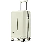 Hulsin 20 Inch Carry on Luggage, Hardside Lightweight Spinner Suitcase with TSA Lock, 22x14x9 Airline Approved Hard Shell Travel Suitcase with Wheels, Scratch Resistant (White, 20 Inch)