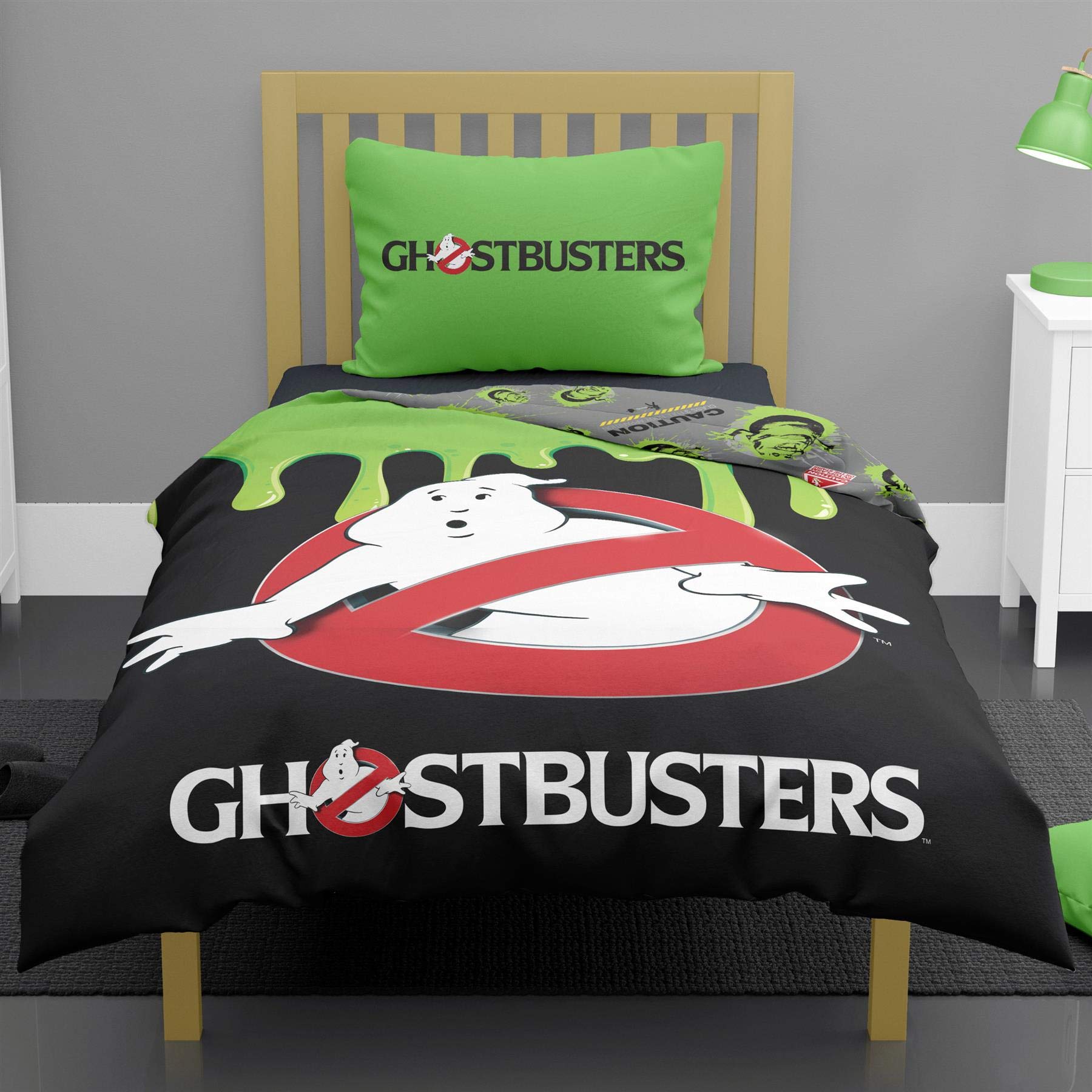 Ghostbusters Glow in the Dark Single/Double Duvet Cover Reversible Bedding Set (Single Duvet Cover)