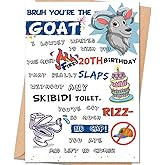 uugtcard 20th Birthday Card Gifts for Him Her Son Daughter, 20 Year Old Birthday Decorations for Male Female, Teenagers with Gen Z Slang Meme-Inspired Design