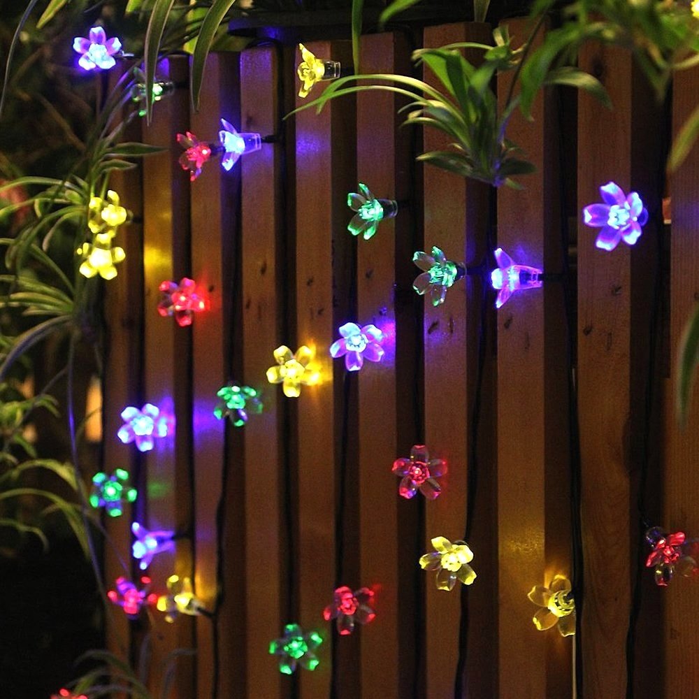 ECOWHO Solar String Lights 50 LED Waterproof Fairy Lights Starry Blossom Flower Lights for Indoor and Outdoor, Patio, Garden, Party, Christmas (Multicolor)