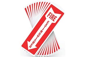 ASSURED SIGNS Fire Extinguisher Signs, Safety Sign Sticker - 12 Pack - 4" X 12" - 5 Mil Vinyl Bright Red and White Colors - Durable Self Adhesive, Weatherproof & UV Protected Ideal for Home, Office or Boat