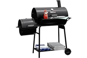 Royal Gourmet CC1830F Grill with Offset Smoker, 811 Sq. Inches Space, Barrel Charcoal BBQ Outdoor Backyard Cooking, Black